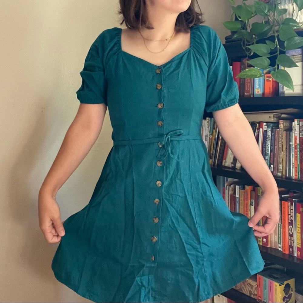 Blue Cottagecore Mini Dress